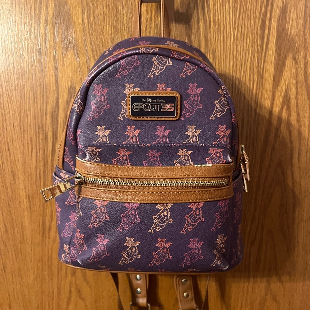 RARE Epcot 35 Anniversary Figment Loungefly Mini Backpack